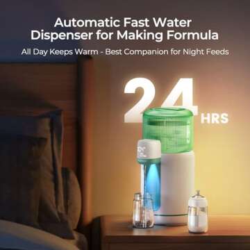 Momcozy Baby Bottle Warmer, Automatic Fast Water Dispenser for Making Formula Instantly with Night Light, 2-11Oz Options & 2.5L/84Oz Larger Capacity Detachable Tank, 4 Temperature Control
