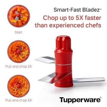 Tupperware Chop 'N Prep Chef in Salt Water Pink/Red