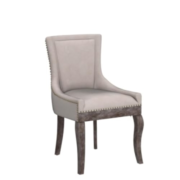 Stylish Aoowow Fabric Upholstered Dining Chairs - Set of 2