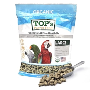 TOP's Parrot Food Pellets Hookbills - Non-GMO, Corn & Soy Free, Organic Certified - 1 lb