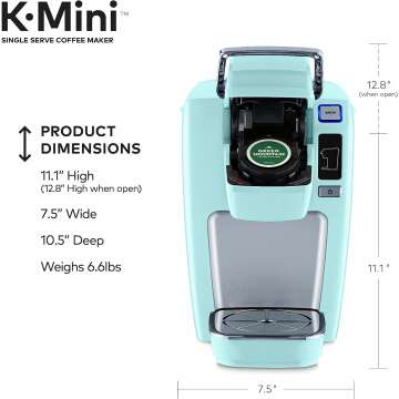 Keurig K15 Coffee Maker - Oasis Color Single Serve Brewer