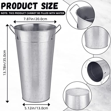 Rustic Galvanized Metal Flower Buckets for Weddings