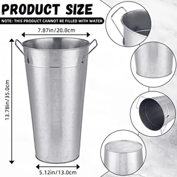 Rustic Galvanized Metal Flower Buckets for Weddings