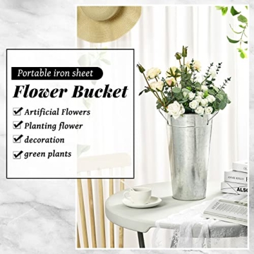 Rustic Galvanized Metal Flower Buckets for Weddings