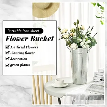 Rustic Galvanized Metal Flower Buckets for Weddings
