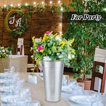 Rustic Galvanized Metal Flower Buckets for Weddings