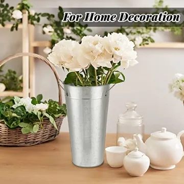 Rustic Galvanized Metal Flower Buckets for Weddings