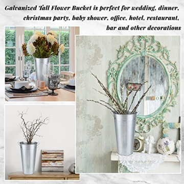 Rustic Galvanized Metal Flower Buckets for Weddings