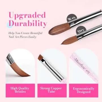 MelodySusie 3Pcs Acrylic Nail Brush Set for Perfect Nail Art