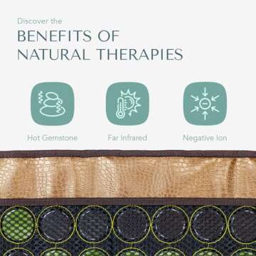 HealthyLine Soft Mesh Far Infrared Heating Pad for Back Pain Relief - Heat Therapy with Jade & Tourmaline Gemstones, Calming Negative Ions, Electric Mat with Auto Shut Off, InfraMat Pro Medium