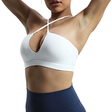 Aoxjox Women's Sports Bra Deep V Crop Tank for Comfort