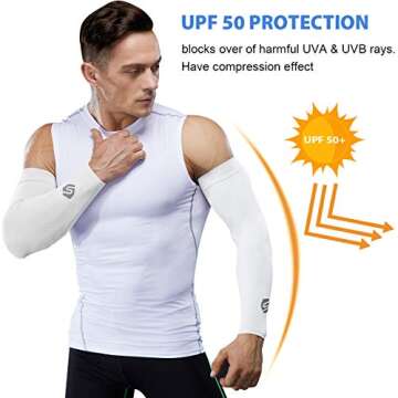 SHINYMOD Cooling Arm Sleeves for Men Women UV Sun Protection Tattoo Cover Up