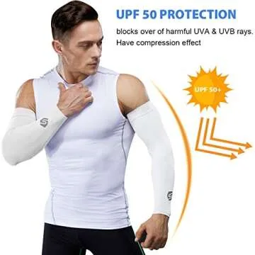 SHINYMOD Cooling Arm Sleeves for Men Women UV Sun Protection Tattoo Cover Up