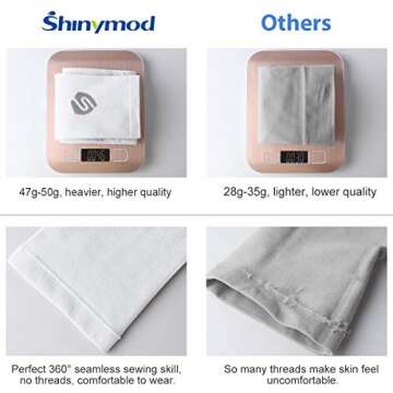 SHINYMOD Cooling Arm Sleeves for Men Women UV Sun Protection Tattoo Cover Up