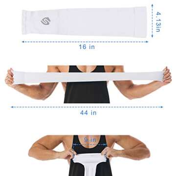 SHINYMOD Cooling Arm Sleeves for Men Women UV Sun Protection Tattoo Cover Up