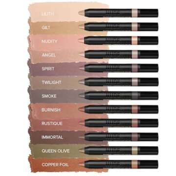 Nudestix Magnetic Luminous Eye Color Pencil, Eyeshadow + Eyeliner + Eyelid Primer + Highlighter Stick, Satin Finish Cream Makeup, Long Lasting, Waterproof, Shade: Queen Olive