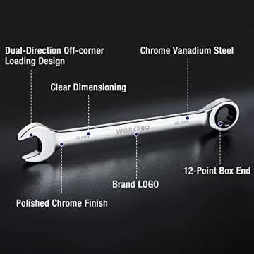 WORKPRO 22-Piece Ratcheting Wrench Set with Organizer