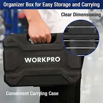 WORKPRO 22-Piece Ratcheting Wrench Set with Organizer