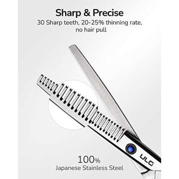 Hair Thinning Scissors ULG Professional Barber’s Texturizing Teeth Shears for Hairdressing, Salon ...
