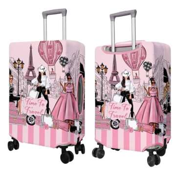PtRug Travel Luggage Cover Suitcase Protector Fits 18-32 Inch Luggage Wheel Covers Patterned Travel ...