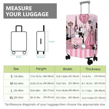 PtRug Travel Luggage Cover Suitcase Protector Fits 18-32 Inch Luggage Wheel Covers Patterned Travel Related Items Flower Luggage Protector Elastic Luggage Anti-scratch Suitcase Cover M