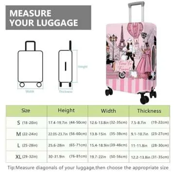 PtRug Travel Luggage Cover Suitcase Protector Fits 18-32 Inch Luggage Wheel Covers Patterned Travel Related Items Flower Luggage Protector Elastic Luggage Anti-scratch Suitcase Cover M