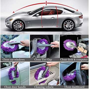 Multi-Functional Car Dash Duster, Car Interior & Exterior Cleaning Dirt Dust Clean Brush Dusting Too...