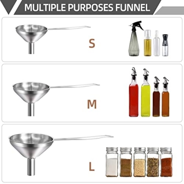 Food Grade Stainless Steel Funnel Set for Kitchen Use