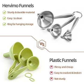 Food Grade Stainless Steel Funnel Set for Kitchen Use