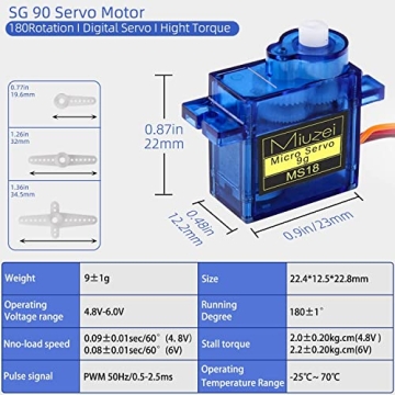 SG90 9G Micro Servo Motors for Arduino Projects