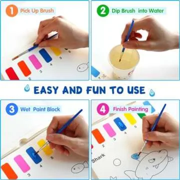 Water Coloring Books for Toddlers - Easter Basket Stuffers Watercolor Paint Book Drawing Art Paper for Kids Mess Free Craft Supplies kit Toy for Age 3 4 5 6 Valentines Birthday Gift(Sea)