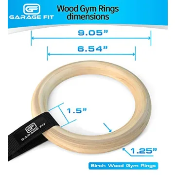 Wood Gymnastic Rings for Home Gym - Durable & Adjustable