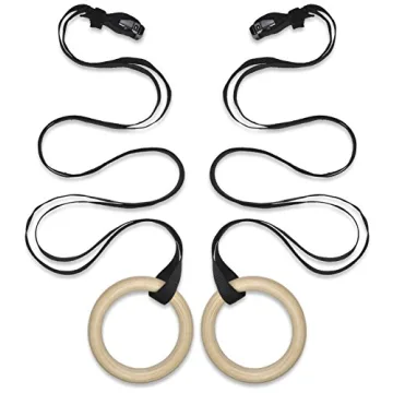 Wood Gymnastic Rings for Home Gym - Durable & Adjustable