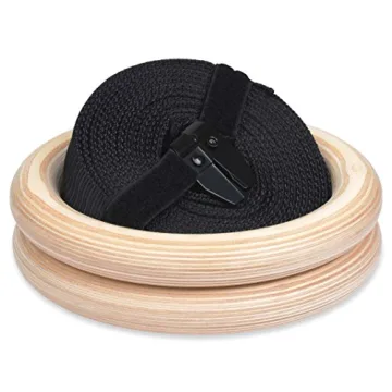 Wood Gymnastic Rings for Home Gym - Durable & Adjustable