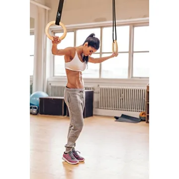 Wood Gymnastic Rings for Home Gym - Durable & Adjustable