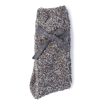 Barefoot Dreams CozyChic Heathered Women's Socks in Graphite/White