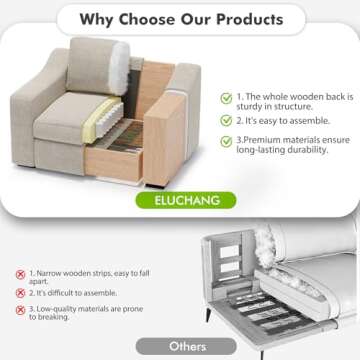 ELUCHANG 47" W Oversized Accent Chair, Linen Fabric Modern Chair with Deep Seat, Washable Covers, Comfy Upholstered Large Chair Armchair Sofa Chair Reading Chair for Living Room Bedroom Office,Oatmeal