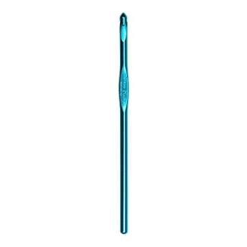 Susan Bates Silvalume Aluminum Crochet Hook 5-1/2" Size H 8 -Turquoise