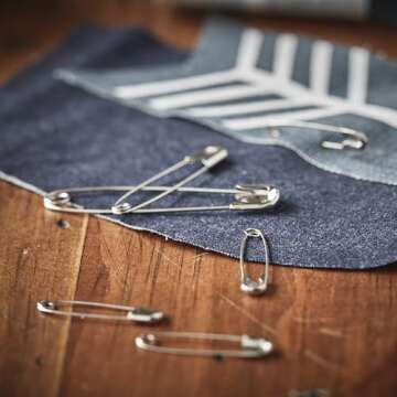 Fiskars Assorted Safety Pins - Assorted 3-Size Safety Pin Set - Sewing Accessories and Supplies - 75-Piece