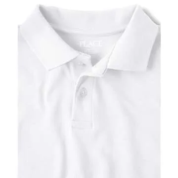 The Children's Place Boys Short Sleeve Pique Polo,White Single,M (7/8)