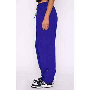 DISCIPBUSH Cargo Pants Women Baggy - Parachute Pants for Women, Rave Y2K Festival Outfits Cobalt Blu...