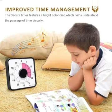 Secura 60-Minute Visual Countdown Timer for Kids & Adults