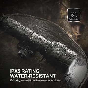 Feyachi 1200 Lumen Tactical Flashlight Matte Black LED Weapon Light with Pressure Switch, 3 Modes - High/Low/Strobe, Fixed Picatinny Flashlight Mount (Black)