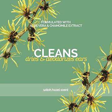 Bark 2 Basics Ear Cleaner for Dogs, 4 oz - All Natural, Witch Hazel, Alcohol Free, Gentle Aloe Vera and Chamomile Extract Base, Breaks Through Tough Wax