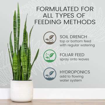 Purived 16oz All-Purpose Liquid Plant Fertilizer - Makes 50 Gallons, for Indoor Houseplants, All-Natural, Groundwater Safe, Made in USA