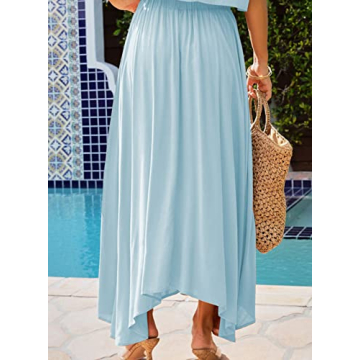 Dokotoo Women's Stylish Maxi Summer Outfit Set in Sky Blue