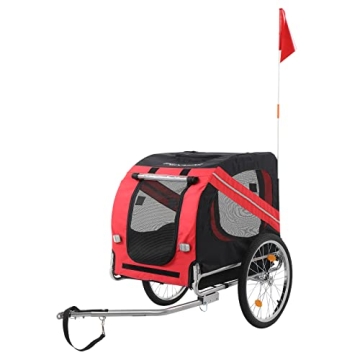 PEXMOR Dog Bike Trailer, Folding Bike Trailer for Dogs, Easy to Assemble and Transport, Universal Hi...