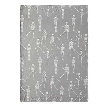 Serafina Home Halloween Throw Blanket - Cozy Skeleton Design