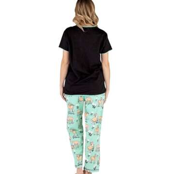 Lazy One Women's Pajama Set, Short Sleeves with Cute Prints, Relaxed Fit, Horse, Western, Animal (Pa...
