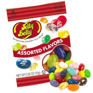 Sweetzo 20 Mini Packs of Assorted Flavor Jelly Beans, Individually Bagged Easter Egg Fillers, Bulk C...